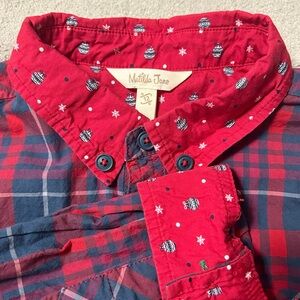 Matilda Jane Handsome Holiday Christmas Plaid Button-up Shirt - Boys Size 12
